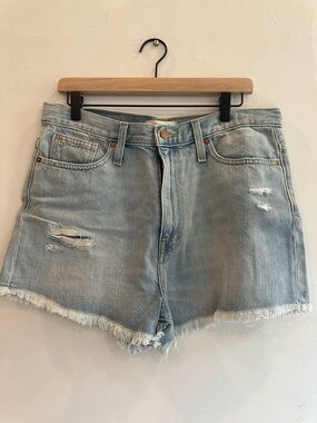 Madewell Light Blue Distressed Denim Cutoff Shorts